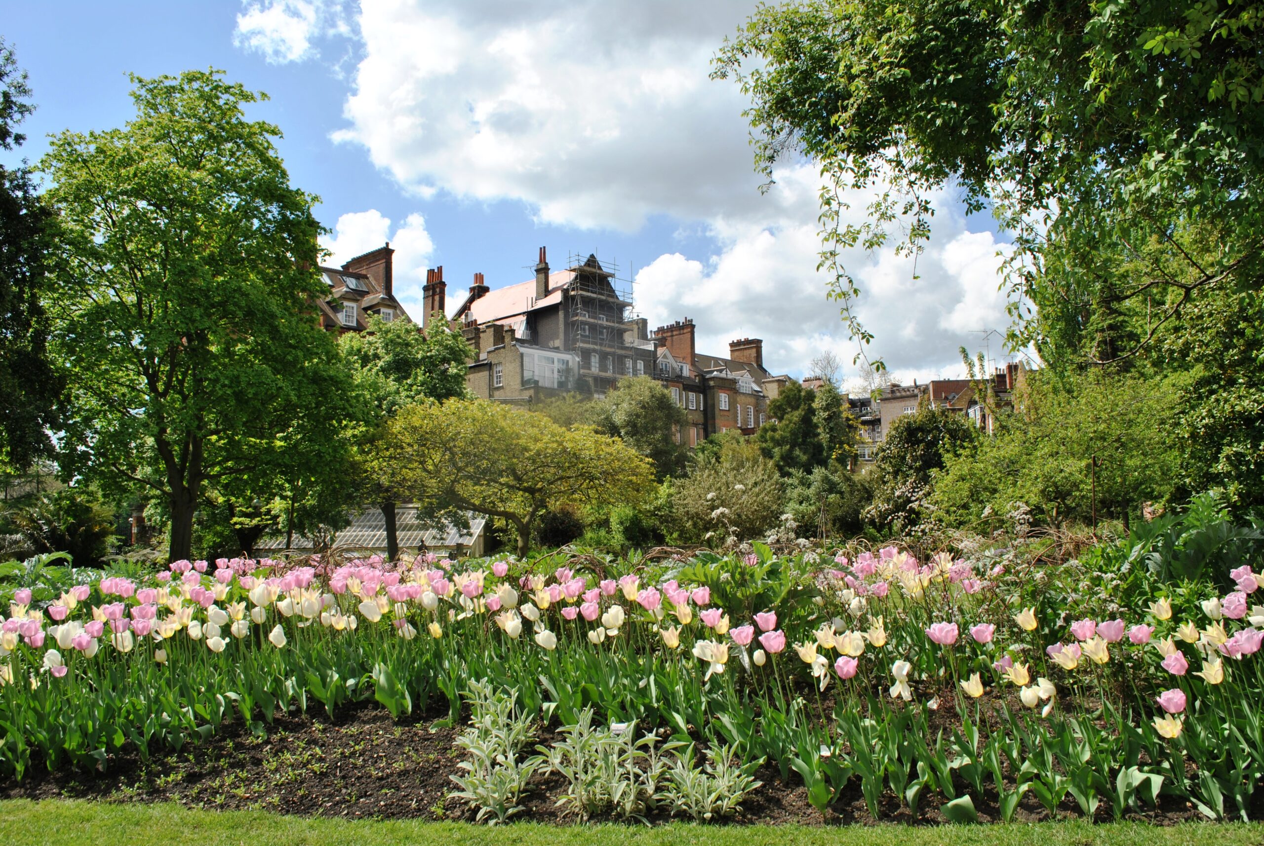 Hotel near Chelsea London with beautiful garden and flowers close to Mowbray Court Hotel